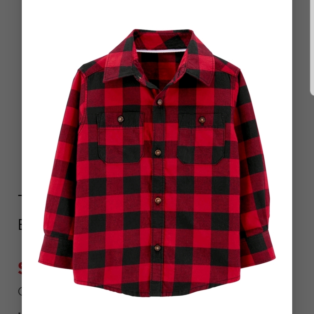 Carter's Plaid Twill Button -Front shirt